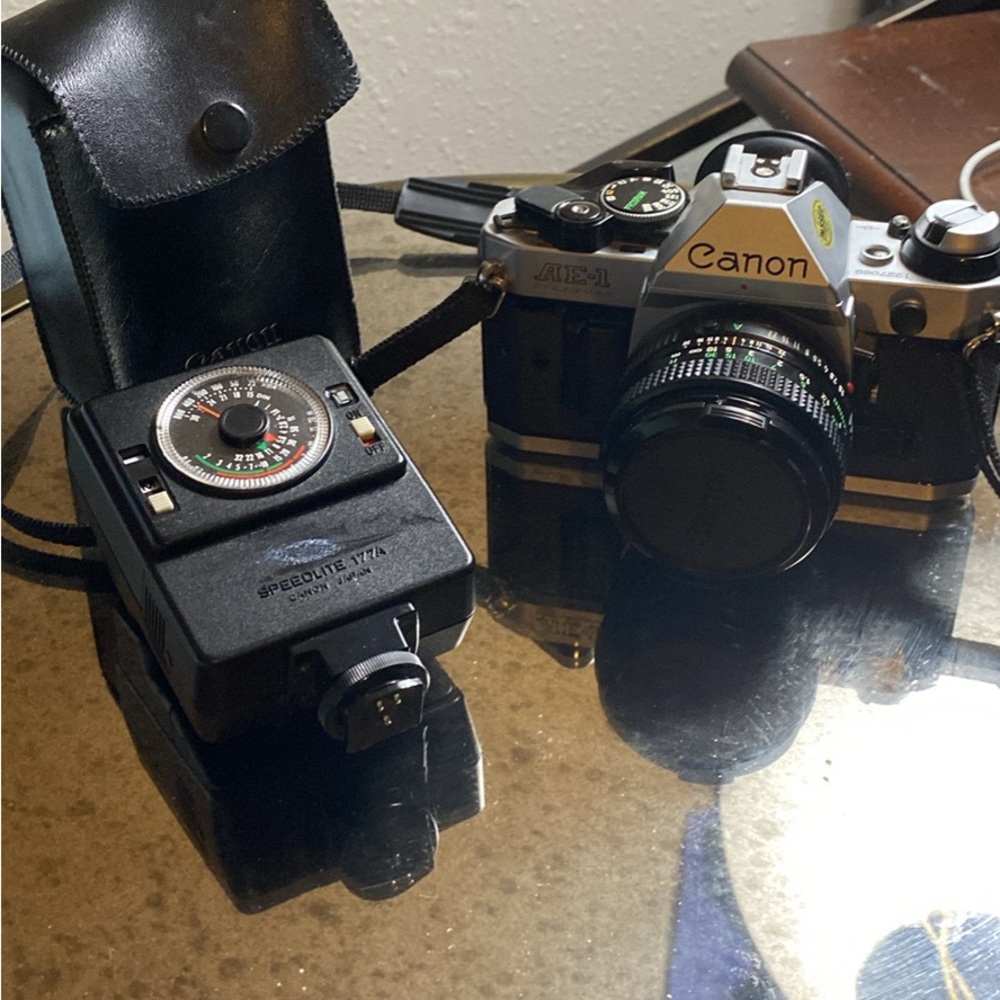 Canon  AE 1 Program 35 mm Classic Film Camera Black and Silver